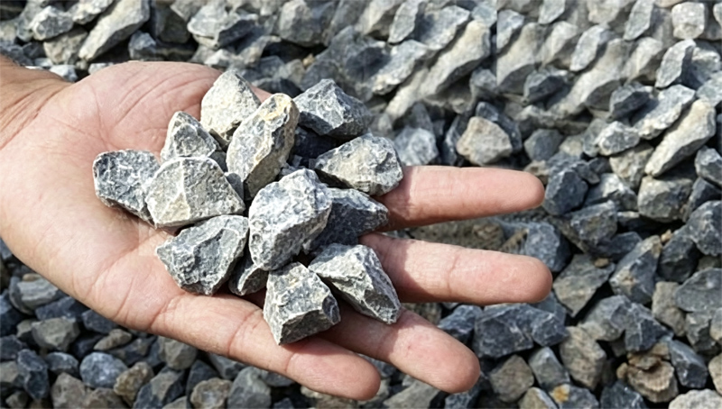 Stones crushed by heavy hammer crusher